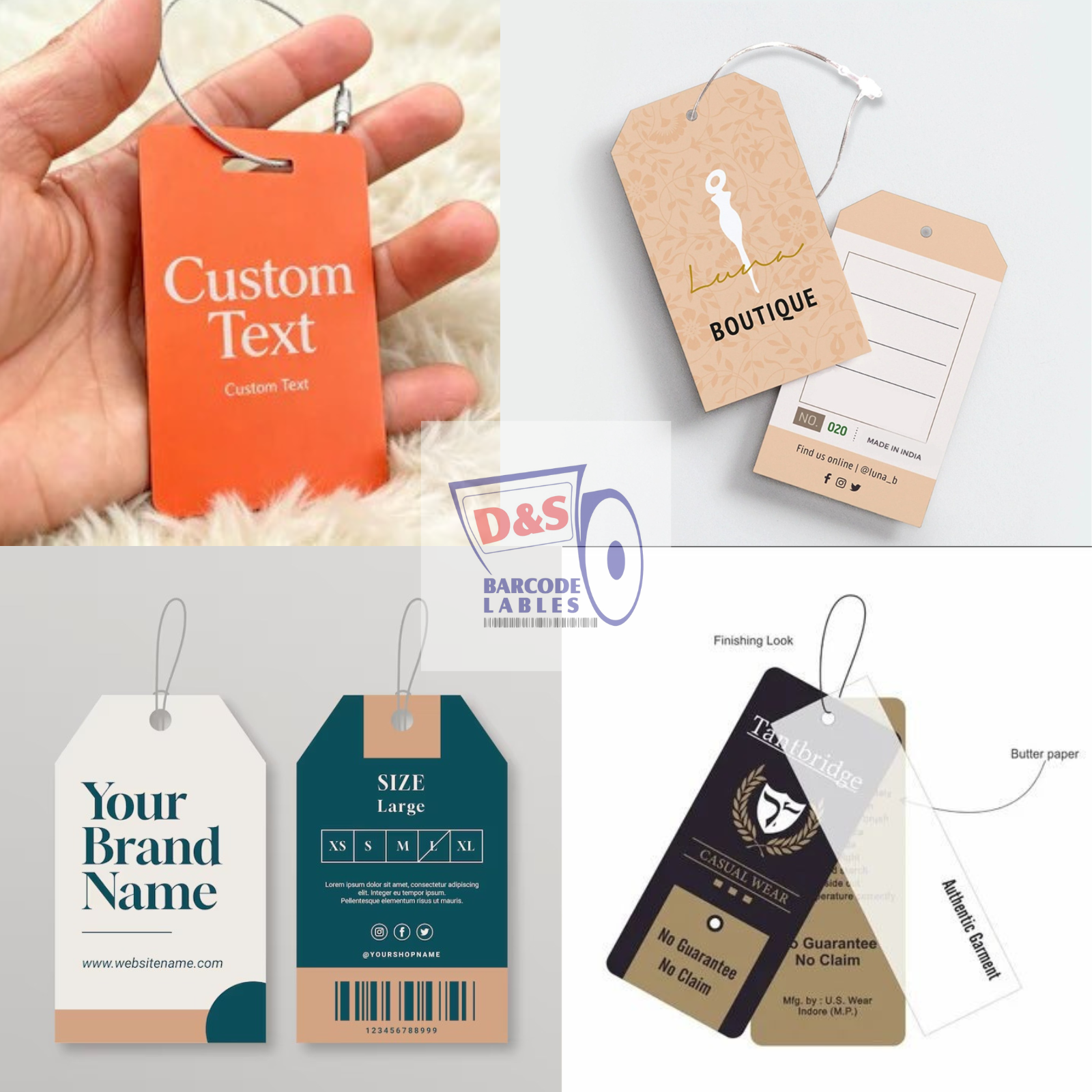 Colour Art Board Textile Tags & Sticker Labels