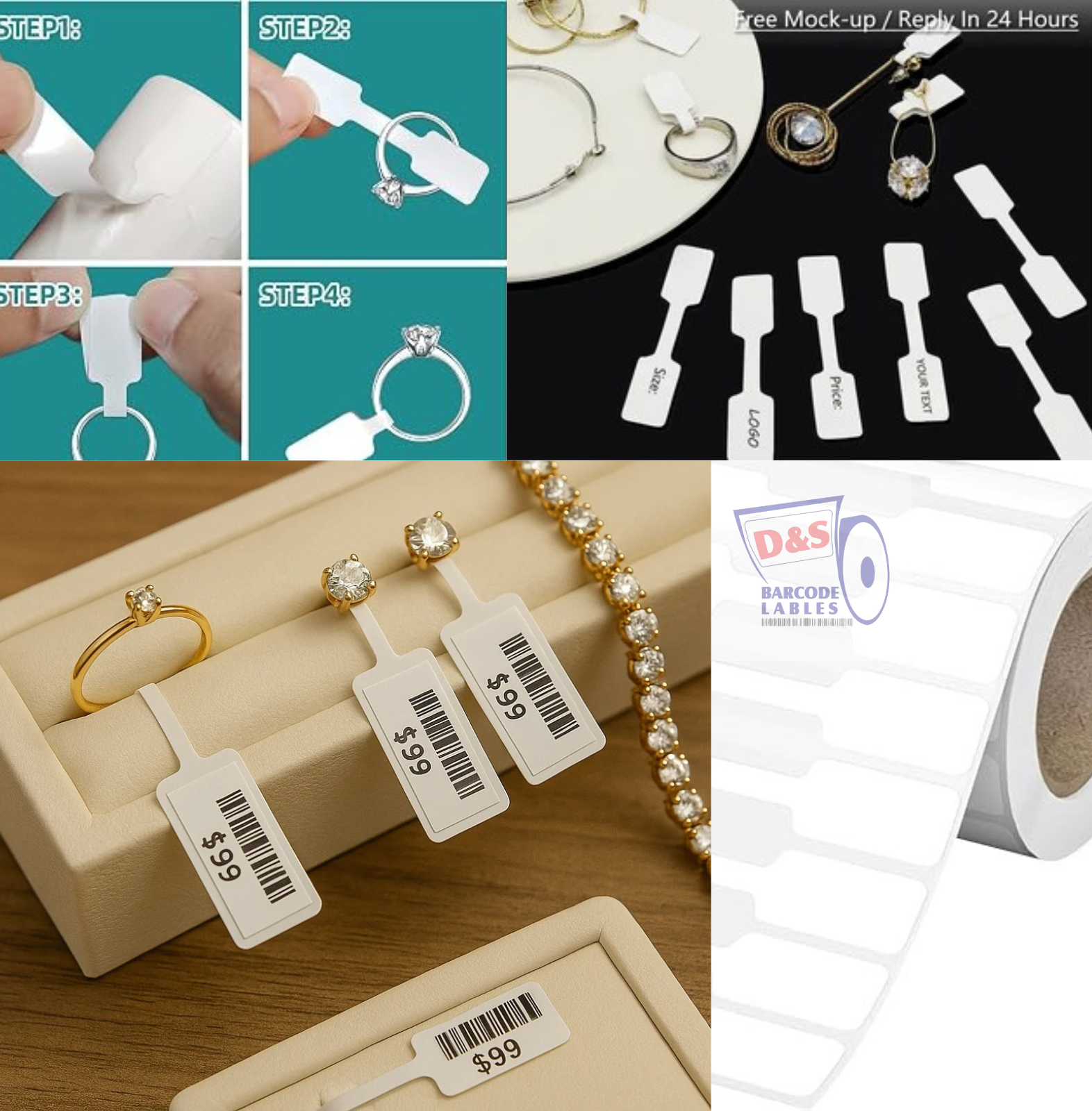 Jewellery Tag Sticker Labels